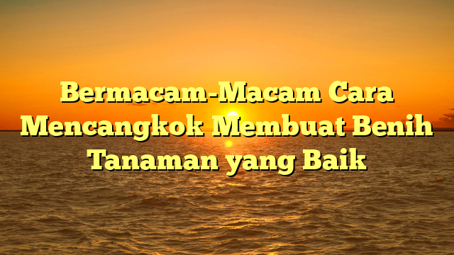 Bermacam-Macam Cara Mencangkok Membuat Benih Tanaman yang Baik